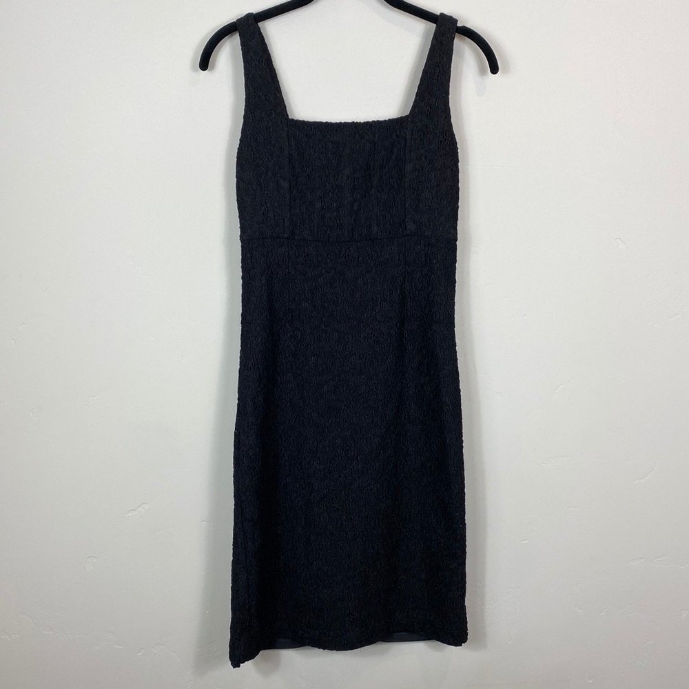 ALICE & OLIVIA Black Stretch Lace Sheath Dress